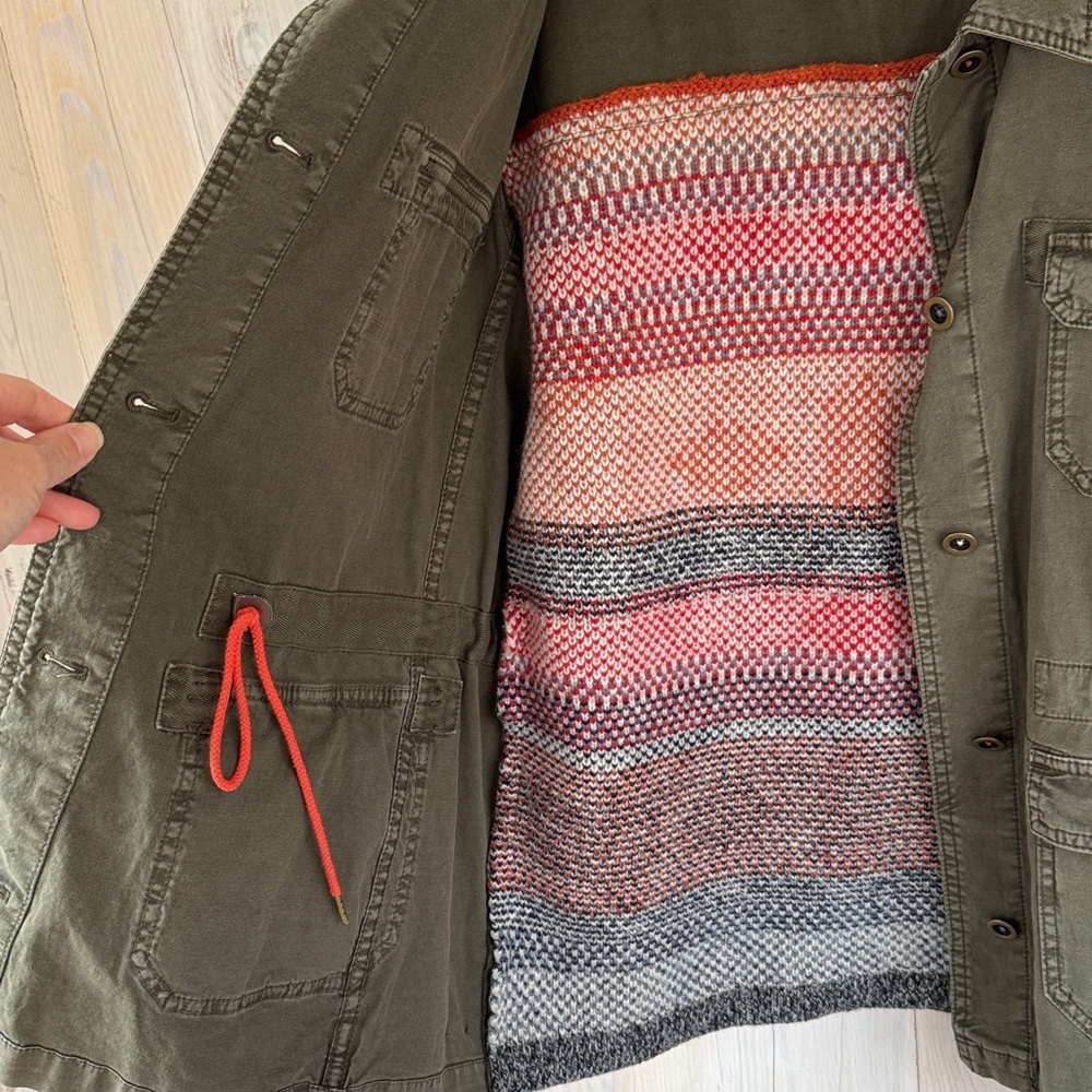 Anthropologie Jacket with Knit Wool Pattern Back Size M - Picture 4 of 11